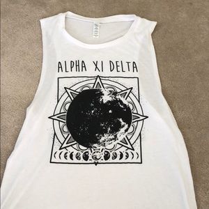 Alpha Xi Delta White Tank Top